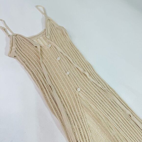 Unbranded Dress Womens XS Cream Crochet Adjustable Straps Maxi Cottagecore - Picture 3 of 8